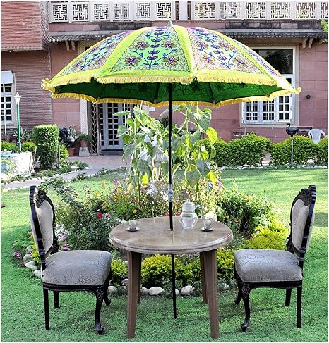 Amazon Com Indian Handmade Garden Umbrellas Outdoor Patio Decorative Parasols Outdoor Theme Wedding Beach Sun Shade Parasols Large Umbrellas Garden Outdoor