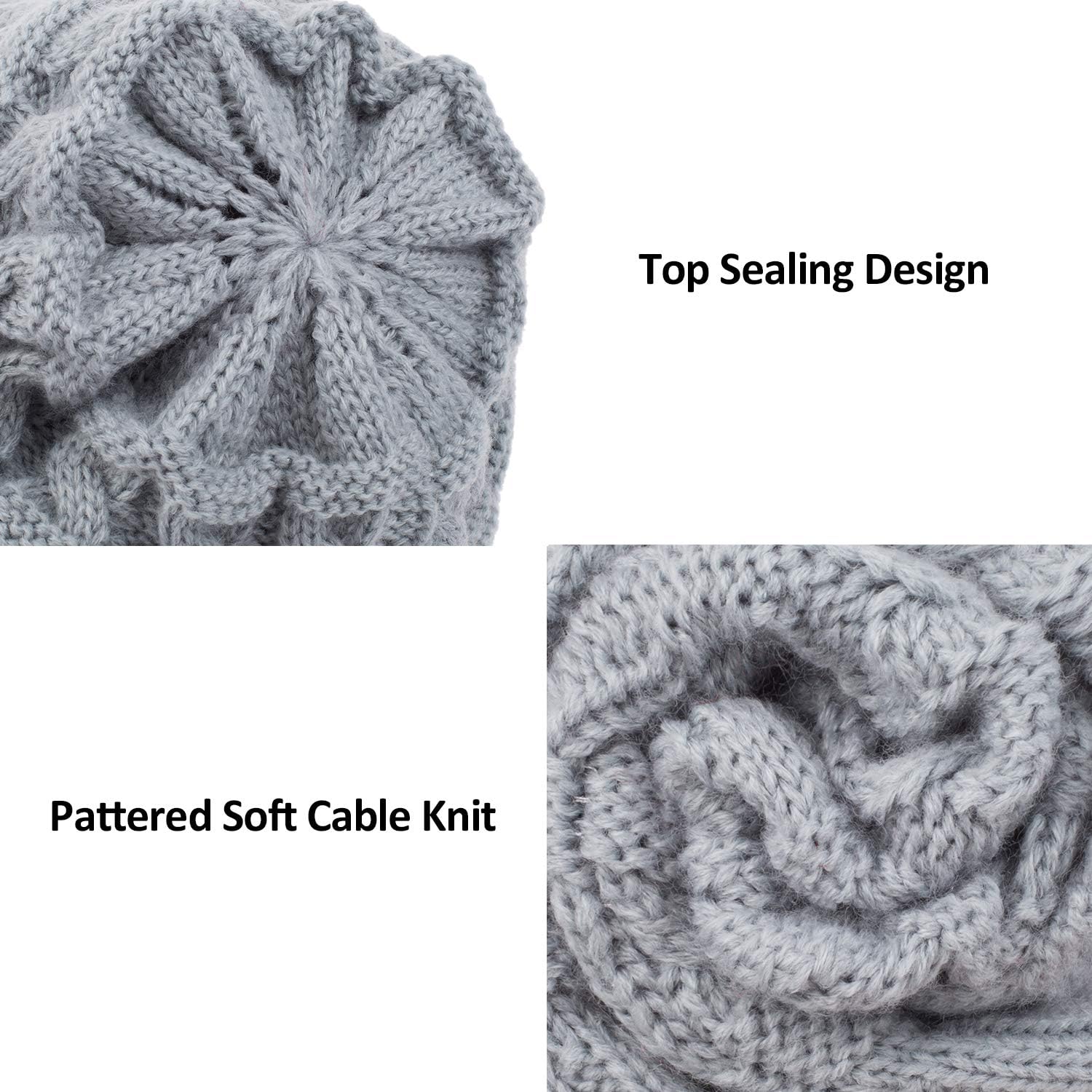 ViGrace Kids Winter Knit Hat Warm Fleece Lined Hats Children Cable Baby Beanie Skull Cap for Girls Boys: Clothing