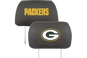 FanMats 12498: Green Bay Packers Embroidered Head Rest Cover Set - 2 Pieces
