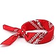 21 Inch Red Bandana 12 Pack, Red Bandana in Bulk, Party Bandanas for Men