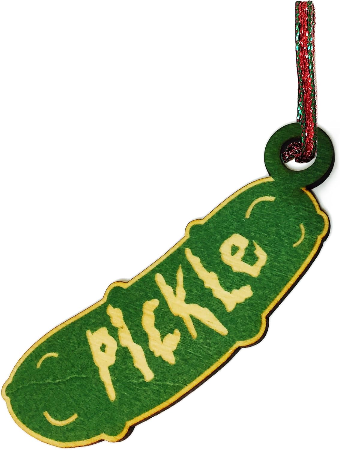 Hat Shark Pickle Cartoon Parody Laser Engraved Wooden Rear View Mirror Charm Dangler Ornament Gift Seasonal Decoration