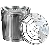 Gardenised Round Galvanized Steel, 12 Gallon Trash
