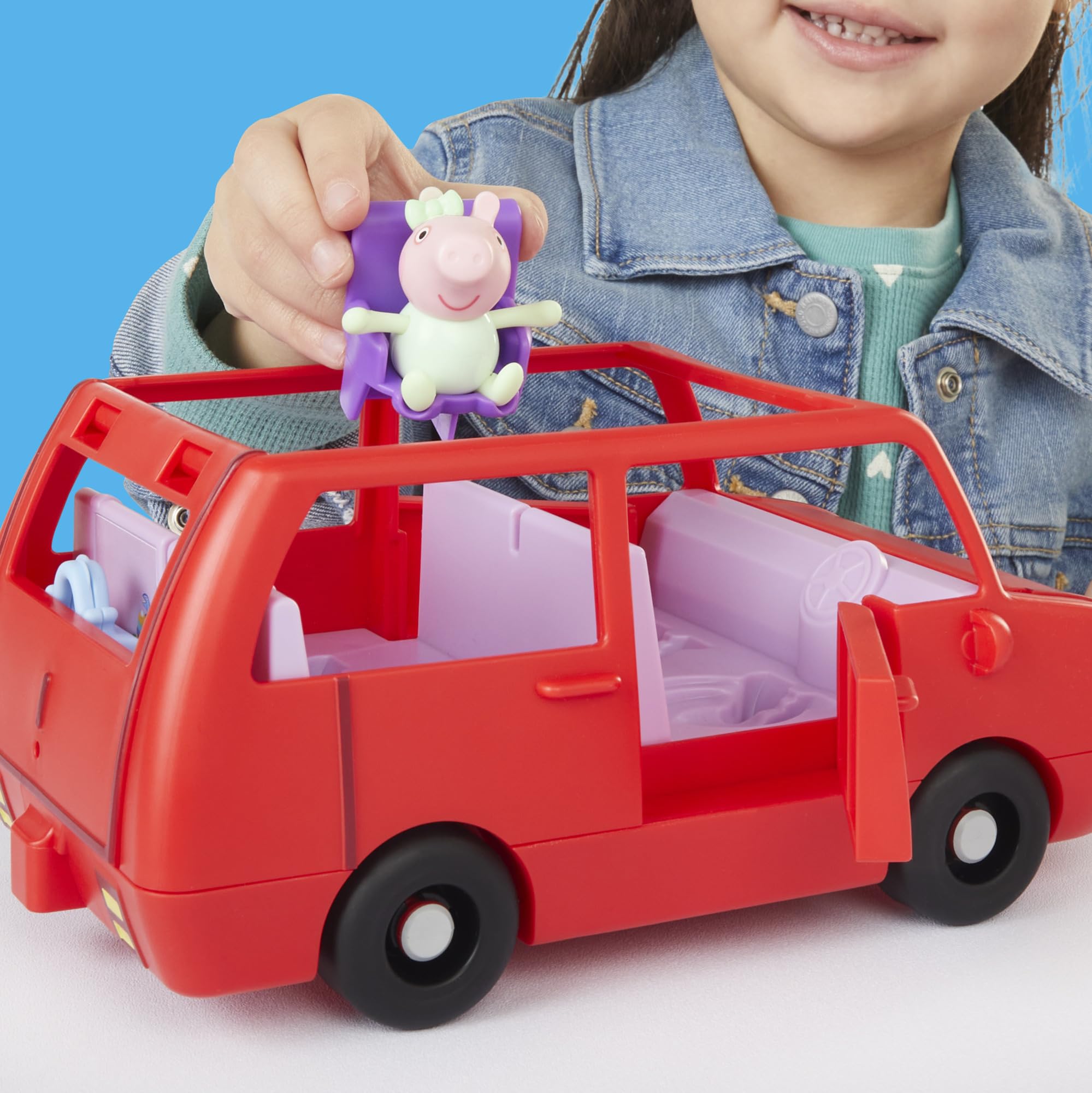 Peppa Pig Peppa's Big Family Car with 2 Figures (Fits 5), Toy Car Playset for Girls and Boys, Kids, Ages 3+