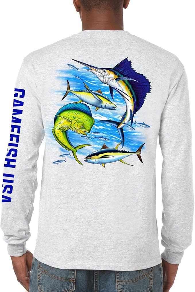 GAMEFISH USA Cotton Long Sleeve Fishing Shirt Gamefish at Amazon Men’s