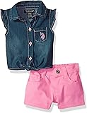 U.S. Polo Assn. Baby Girls Fashion Top and Short Set