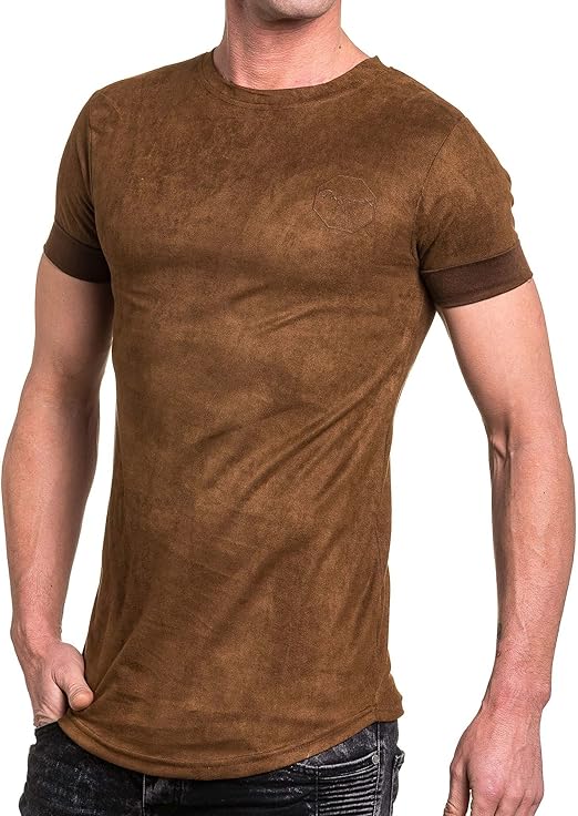t shirt marron homme