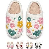 Cute House Slippers for Women Men Warm Cozy House Shoes Fuzzy Home Slippers with Memory Foam Indoor and Outdoor