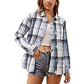 Esabel.C Flannel Shirts for Women Long Sleeve Button Down Plaid Fall Shirt Casual Work Tops