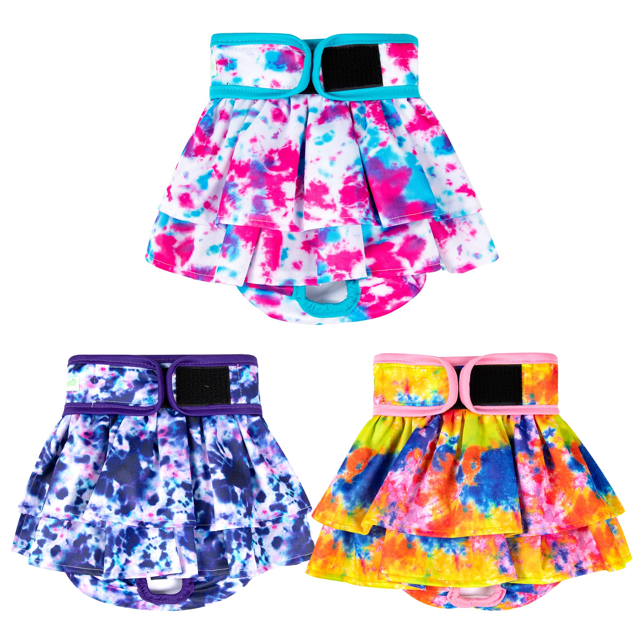 Photo 1 of wegreeco Dog Diapers Female (3 Pack), Highly Absorbent Puppy Doggie Dog Diapers for Period, Washable Doggy Diapers for Dogs in Heat, Incontinence, or Excitable Urination (Colorful, X-Large)