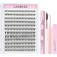 Lash Clusters Kit Cluster Lashes LAUBESS DIY Lash Extension Kit Individual Lashes with Lash Bond and Seal Remover Tweezers Br