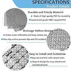 12” x 12” Drainage Interlocking Floor Tiles, 12