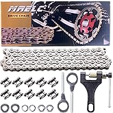 420 Rear Drive Chain 90 Link+ Chain Breaker, fit for Coleman Mini Bike CT200U BT200X CT200U-EX Trail 200 Baja Warrior TrailMaster Heat Massimo MB165 MB200 196cc 6.5hp Powersports Mini Bike Part
