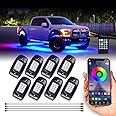 Morefulls LED Rock Lights - Multicolor Exterior Light RGB Underglow Neon Lights 8 Pods Waterproof with APP Control Music Mode