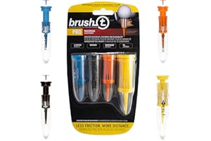 BRUSH-T BRUSH T Premium Plastic Golf Tees, Unbreakable Innovative Design, Consistent Height, Perfect Golf Gift for Men and Women. Multiple sizes 2", 2.2", 2.4", 3 1/8" - 4 Pack (3 Wood, Driver, Oversize, XLT)