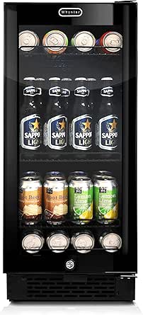 Whynter BBR-801BG Built-in Black Glass 80-can capacity 3.4 cu ft Beverage Refrigerators, One Size