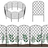 OUSHENG 10 Pack Decorative Garden Fence, Total 10ft(L) x 24in(H) | Animal Barrier Border, Rustproof Metal Wire Section Edging Fencing Panel for Outdoor Patio Garden Yard, Arched