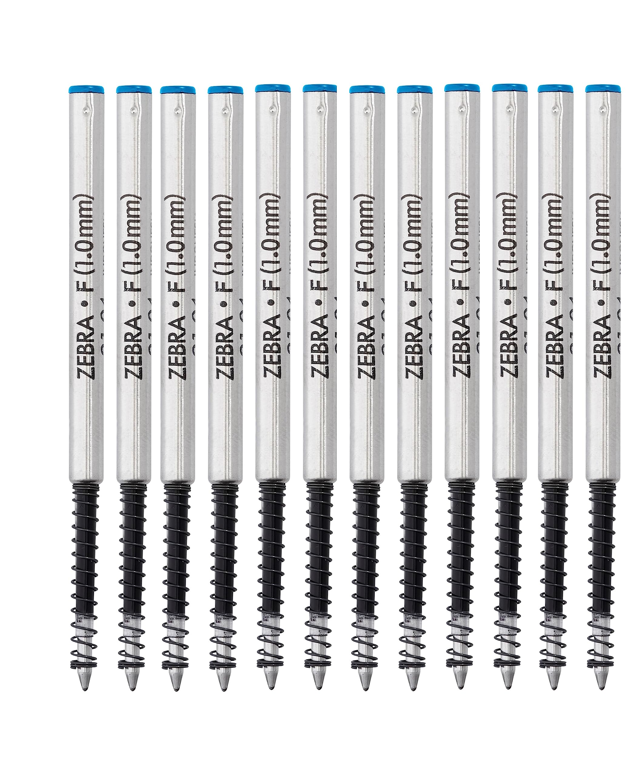 ZEBRA Pen Refills, Blue Ballpoint Pen Refills with Oil Based Ink, Reliable Pen Refill with Easy Glide Blue Ink for Smooth Writing Experience in Home, Office or School, 1.0 mm,12pk
