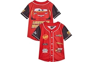 Disney Boys Sports Jersey - Mickey Mouse Cars Lightning McQueen Lilo and Stitch Hockey Baseball Jersey for Toddlers and Kids