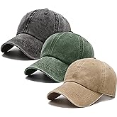 3 Pack Washed Plain Vintage Baseball Cap Cotton Adjustable Twill Bulk Low Profile Classic Dad Hat for Men/Women