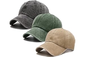 JCUTELRY 3 Pack Washed Plain Vintage Baseball Cap Cotton Adjustable Twill Bulk Low Profile Classic Dad Hat for Men/Women