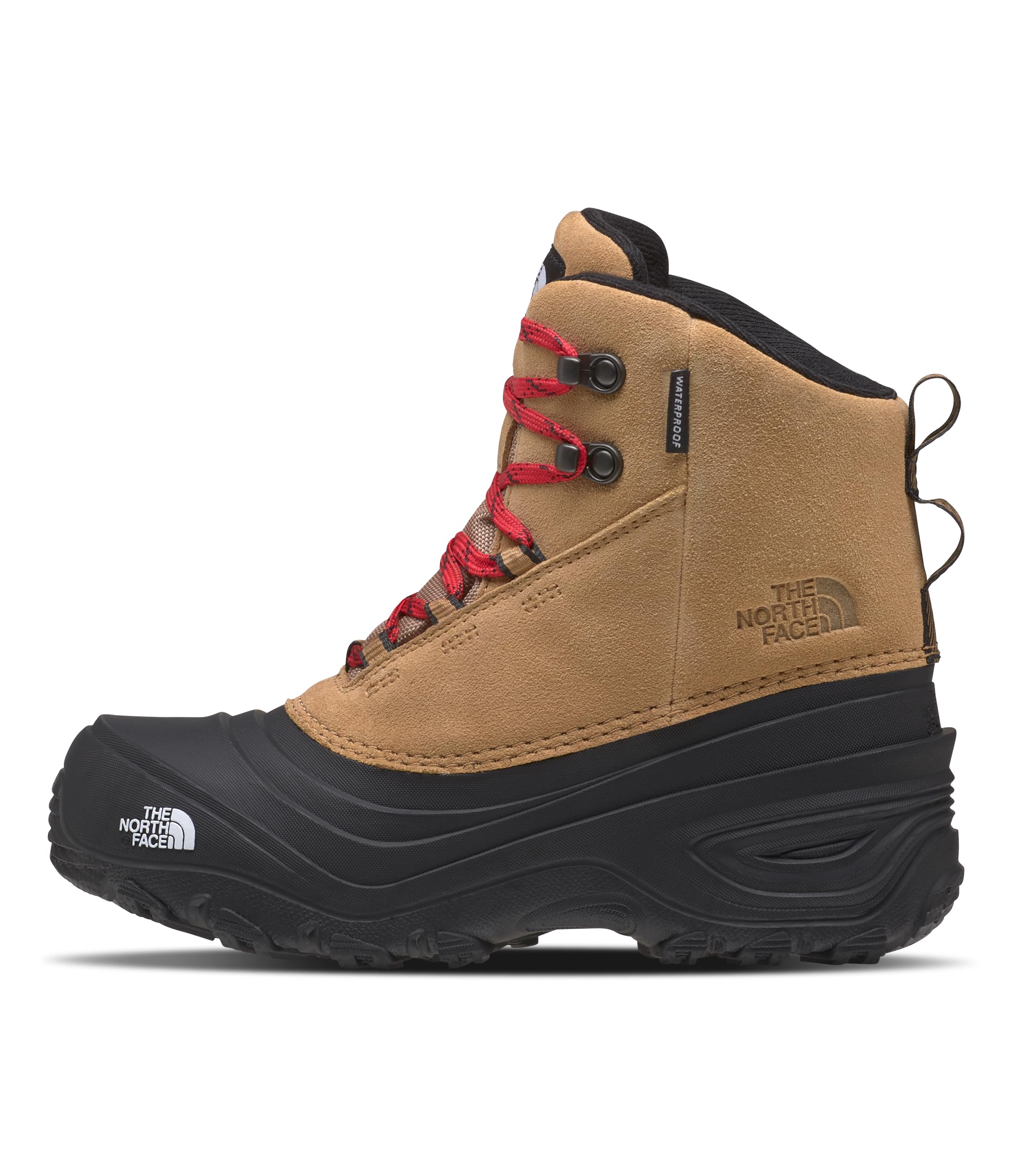 Photo 1 of ***(HEAVILY USED/ MINOR DAMAGE)***The North Face Kids' Chilkat Lace V Insulated Waterproof Snow Boot | Seam-Sealed Outdoor Shoe, Almond Butter/TNF Black, 2