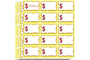 DARFUKEI 300 PCS Removable Garage Sale Price Stickers, 3"x2" Price Stickers for Yard Sales, Flea Markets, County Fairs & Retail Use, Pricemarker Labels, Colours Round Price Tags