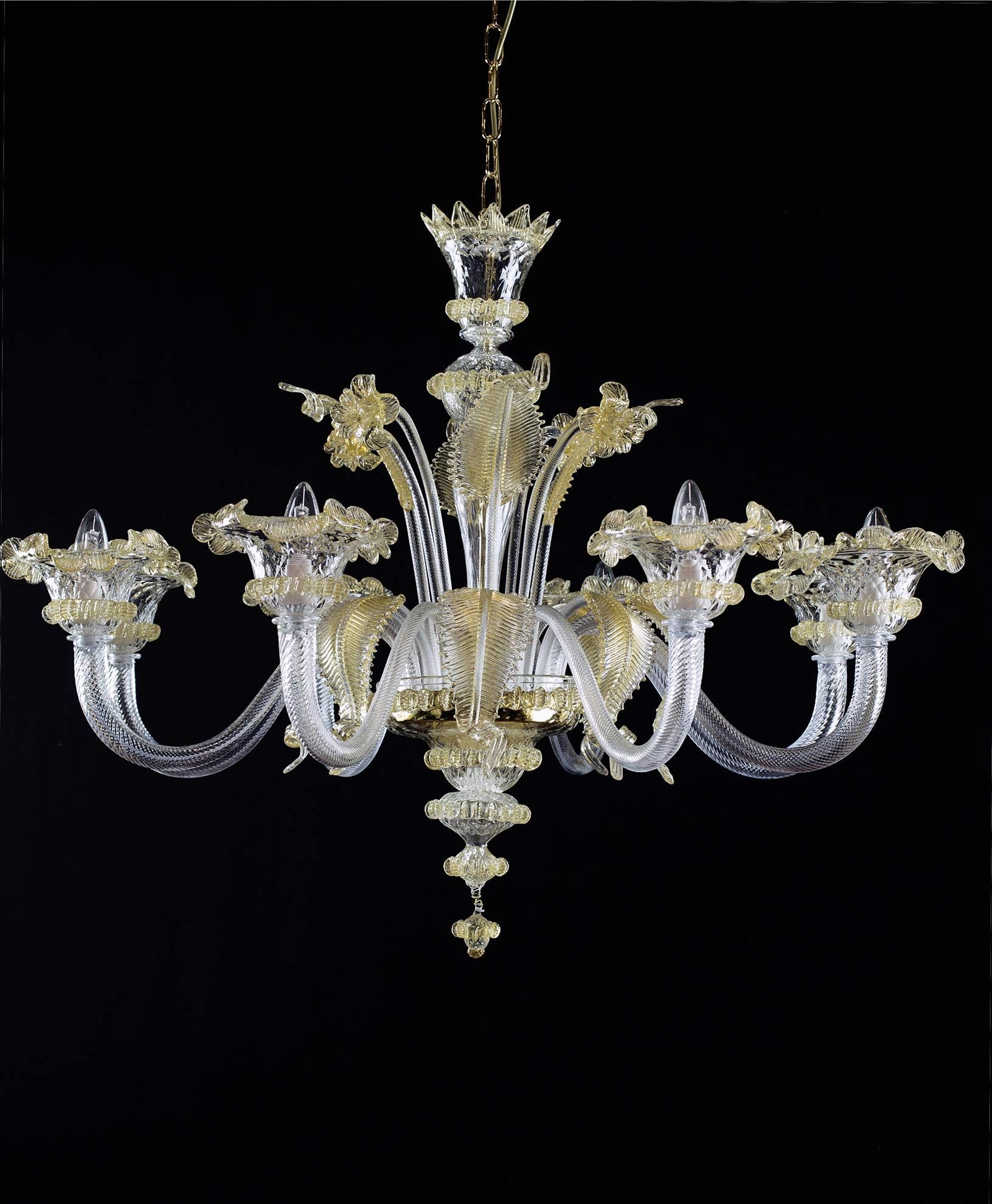Nelson Murano Glass Chandelier - Nelson Murano Chandelier Energy Class"A" Original Italy Venice Original Italy Venice (6 Lights) 6 luci