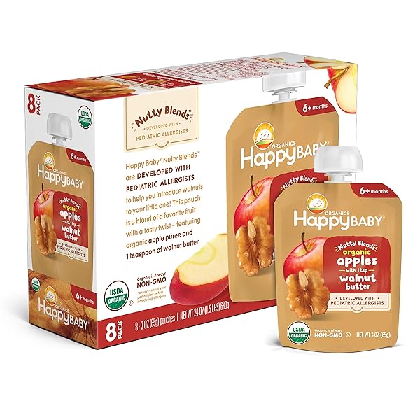 HAPPY BABY ORGANICS NUTTY BLENDS ORGANIC APPLES WITH...