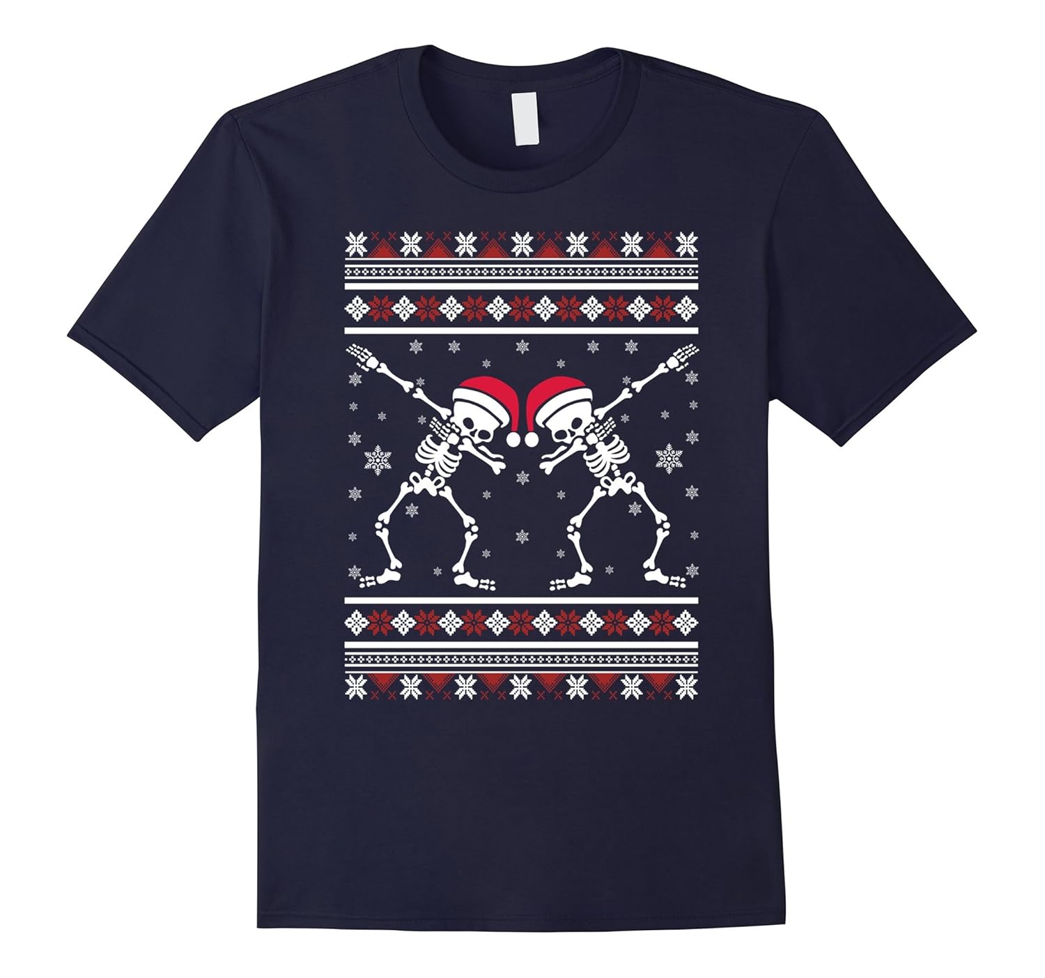 Dabbing Skeletons - Ugly Christmas Sweater Dab Skull T-Shirt-ANZ