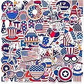 100pcs 4th of July Theme Waterproof Vinyl Stickers - Patriotic Independence Day & Party Favors Decorations for Laptop, Water Bottle, Skateboard