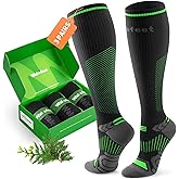 Wakefeet Compression Socks for Women Men 3 Pairs, Compression Stockings, Fragrance Flight Socks for Travelling Sitting