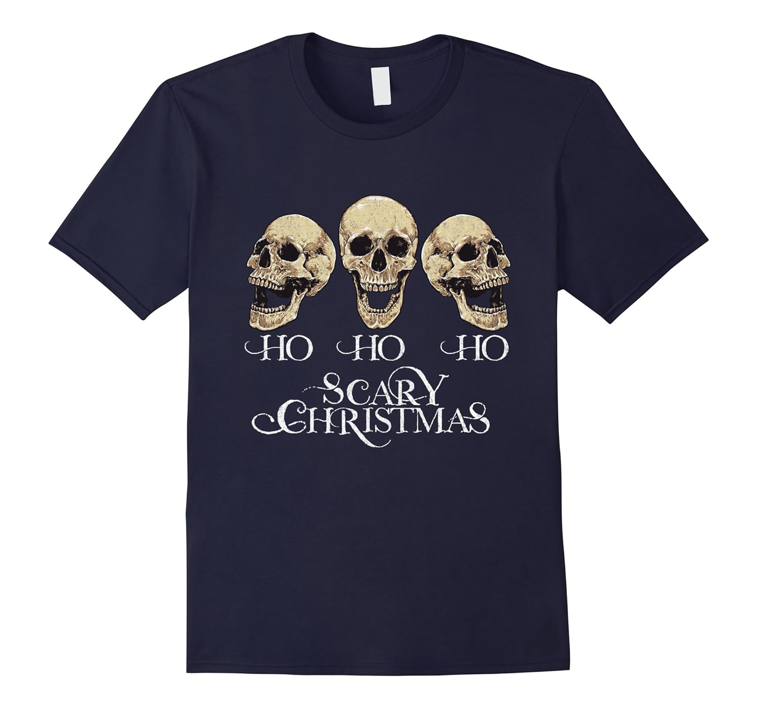 Ho Ho Ho Scary Christmas - Skull Christmas Shirt-ANZ