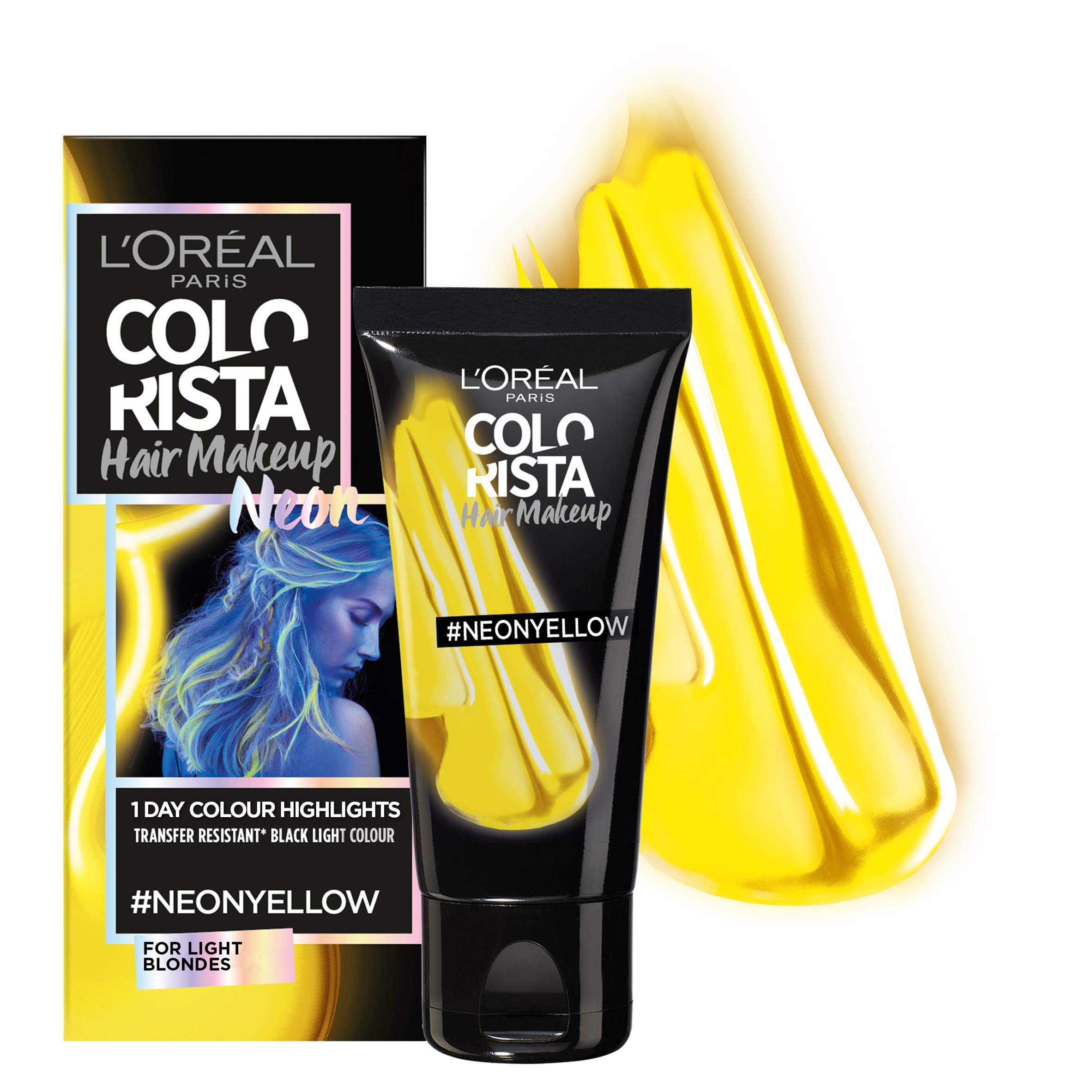 L'Oreal Colorista Hair Makeup Neon Yellow Temporary Light Blonde Hair Colour 30ml