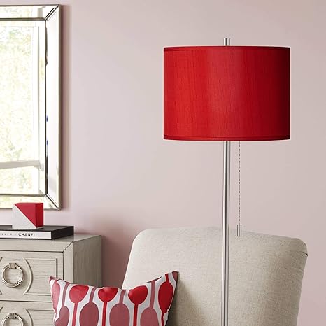 red modern floor lamp
