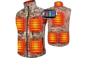 DUKUSEEK Heated Hunting Vest for men, Camo Electric Size Adjustable 7.4V Heating Vest with Battery for Hunting, Hiking Men