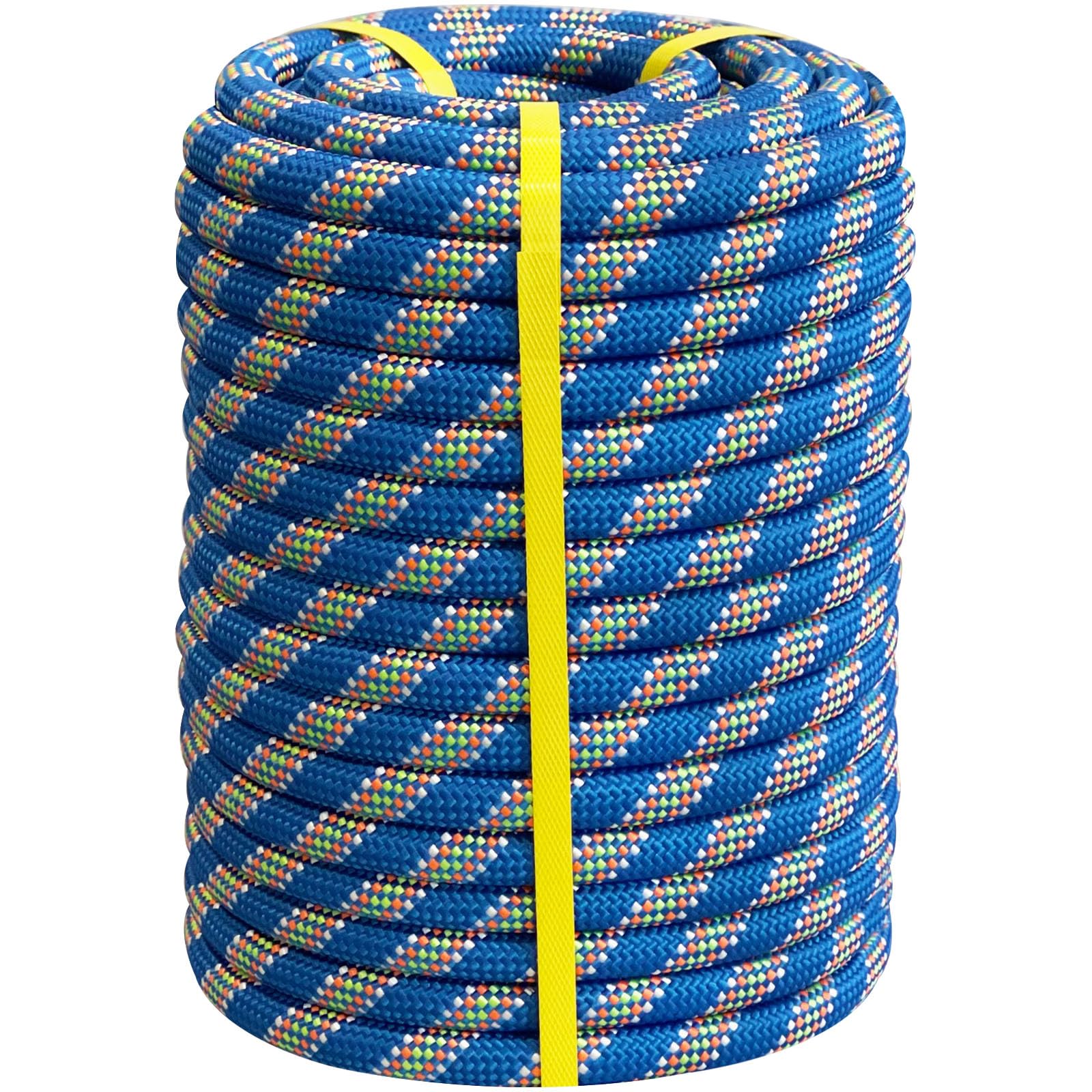 Photo 1 of Double Braided Arborist Rope - 3/4 Inch x 50 Feet - High Strength Polyester Outdoor Rope for Tree Work, Nautical, Halyard, Sailing (Blue)