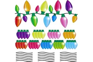 LNYSSQ 62PCS Reflective Light Bulb Magnet Christmas Car Decorations for Xmas Holiday Birthday Cruise Ship Door Mailbox Window Decoration (44Pcs Bulb-Shaped)