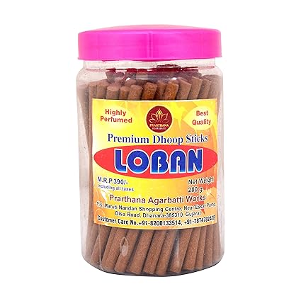 PRARTHANA Loban Premium Dhoop Sticks Charcoal Free/Pollution Free, Box Pack (200 GM)