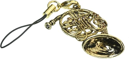 Amazon ゴージャス屋 音楽系アクセサリー 楽器携帯ストラップ ホルン スワロフスキー Mk1s 10horn Ag アンティークゴールド ジュエリー ジュエリー 通販