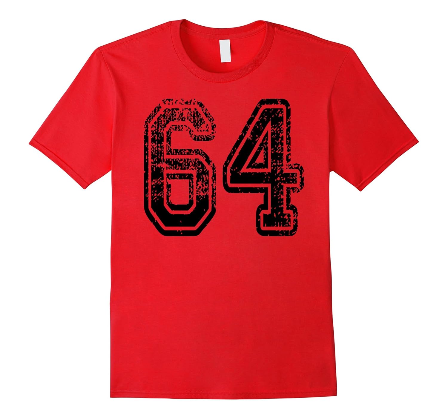 #64 T-Shirt Numbered Grungy Sports Team Tees - both sides-Rose