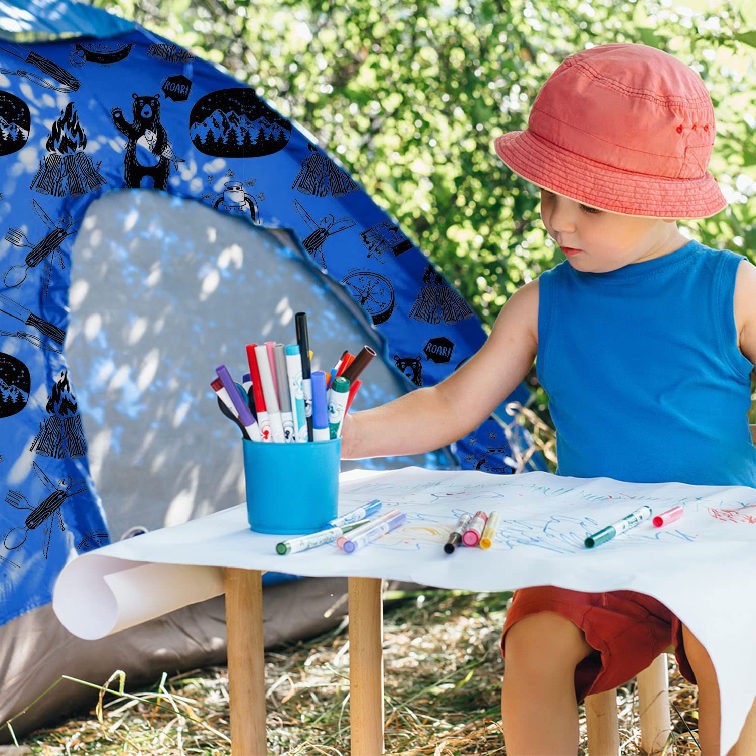KidzAdventure 2 in 1 Indoor/Outdoor Tent for Kids, Small 1 or 2 Toddler/Kids Tent, Backpacking, Lightweight and Easy Pop up, Ideal for Backyard, Outside Camping, or Play Fort