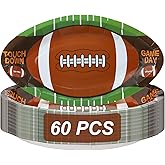 CHENGU 60 Pcs Large Football Serving Trays 11.2 x 6.5 Inch Football Plates Party Supplies Rugby Theme Disposable Paper Food Plates Snack Trays Sports Event Party Favors Decorations Cookies, Candy Dip