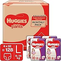 Huggies Wonder Pants Large Size Diapers Monthly Pack (128 Count)