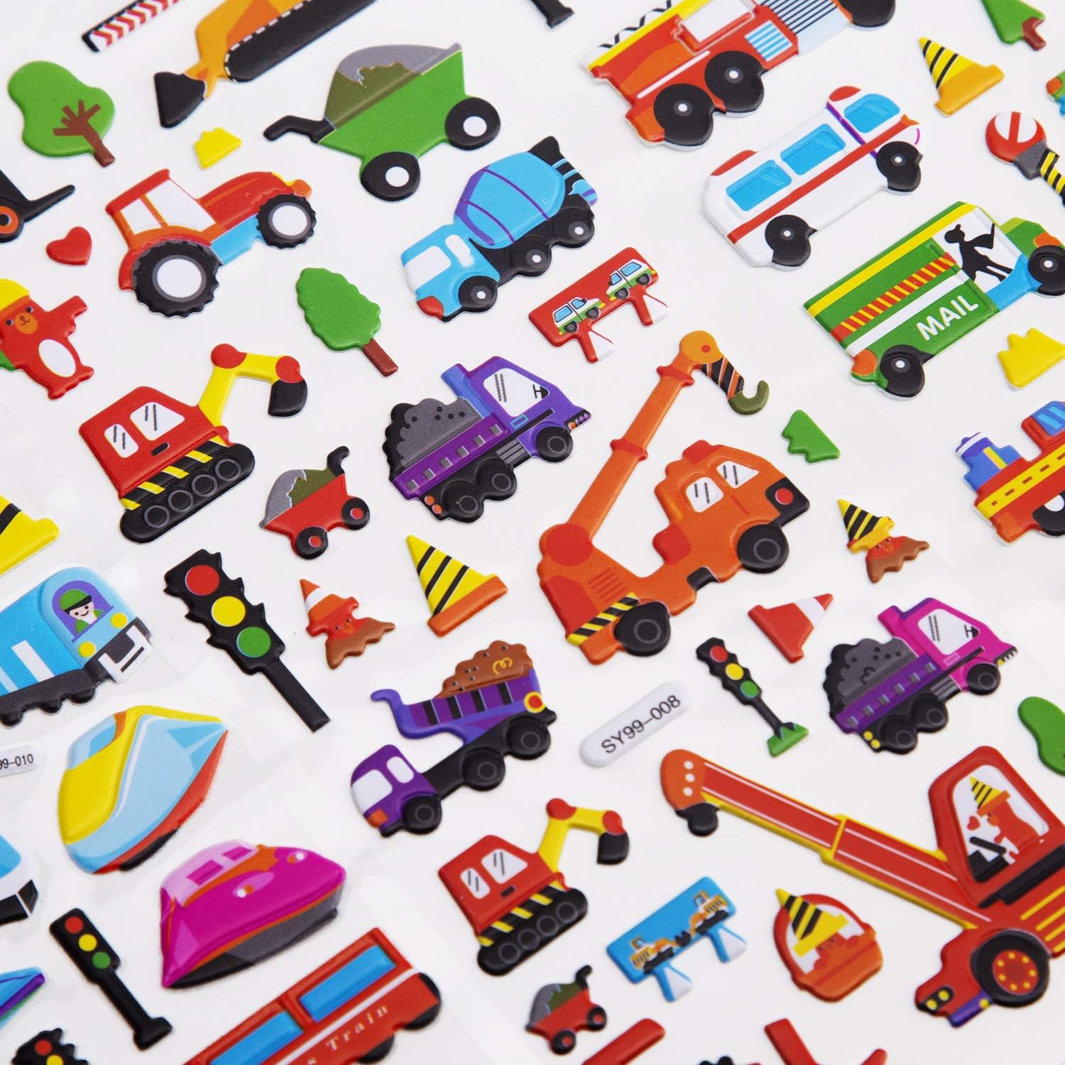 SAVITA 3D Stickers for Kids & Toddlers, 400+ Cars & Trucks, 3D Puffy Stickers Including Cars, Trains, Airplanes, Fire Trucks - Image 5