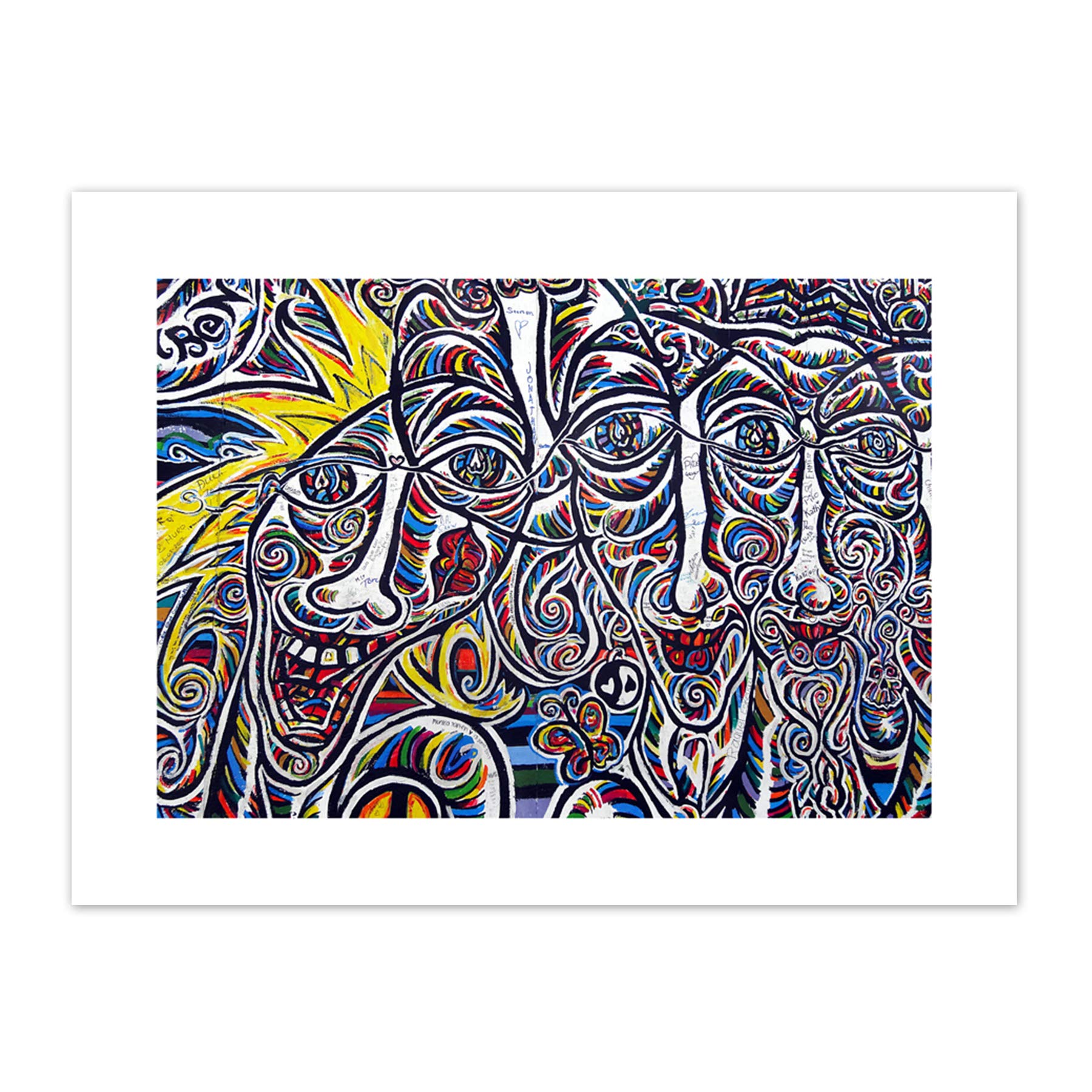 Graffiti Psychedelic Colourful Faces Canvas Wall Art Print