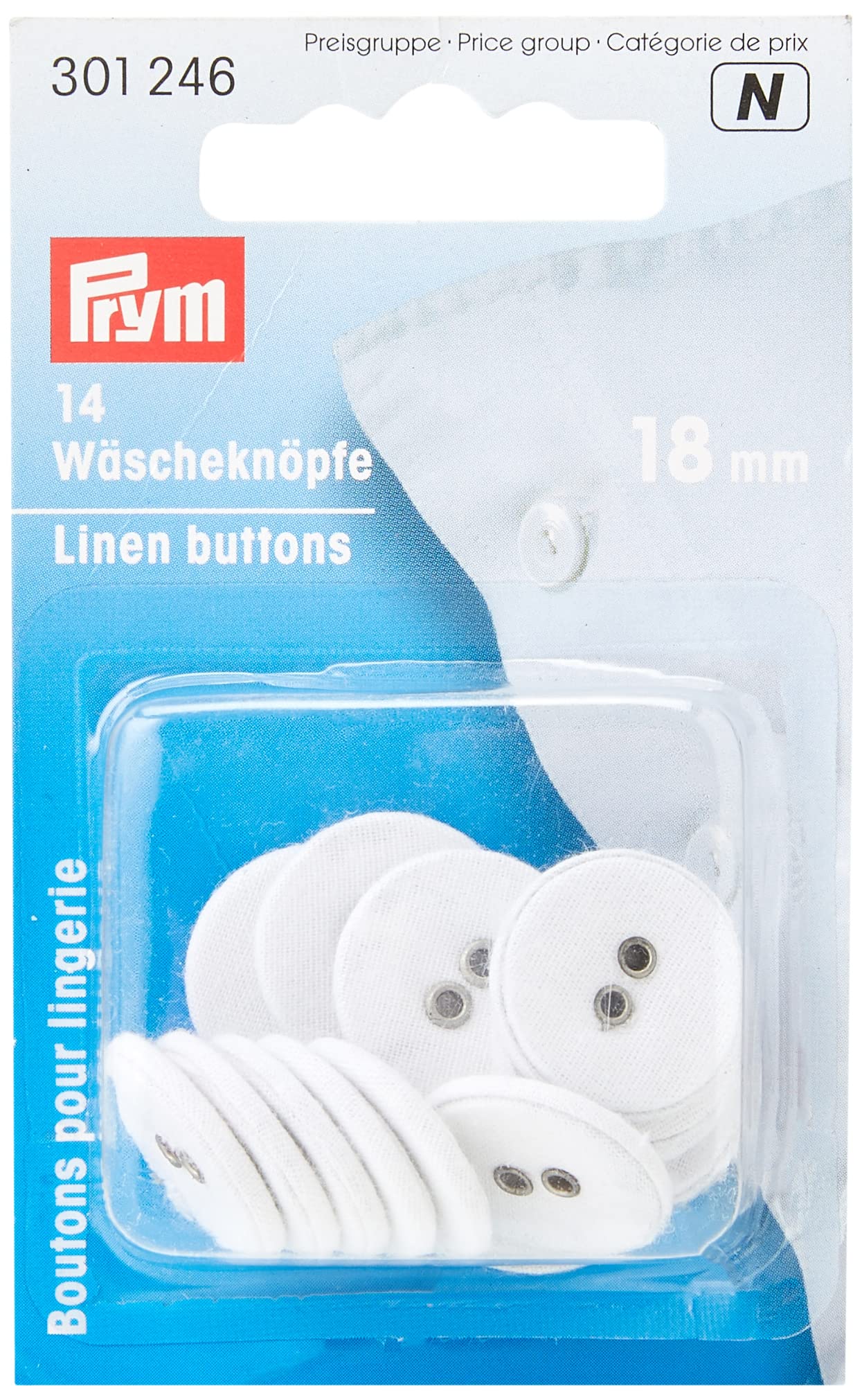 Prym Buttons, White, 28'' 18 mm