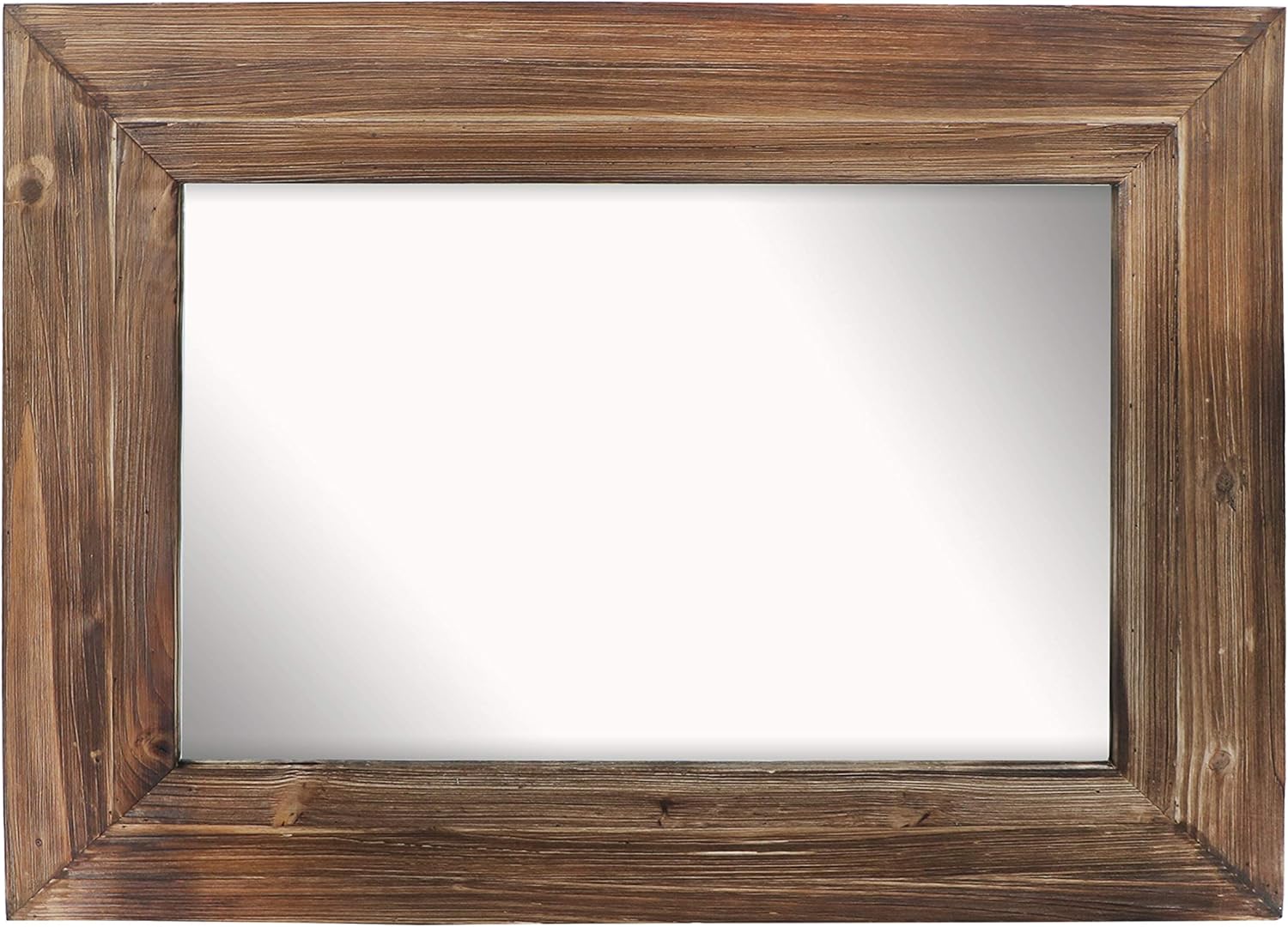 Barnyard Designs Decorative Torched Wood Frame Wall Mirror, Large
