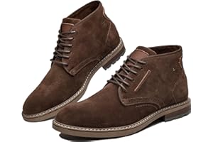 Arkbird Mens Chukka Boots, Genuine Suede Leather Classic Fashion Casual Ankle Lace-up Dress Boots for Men