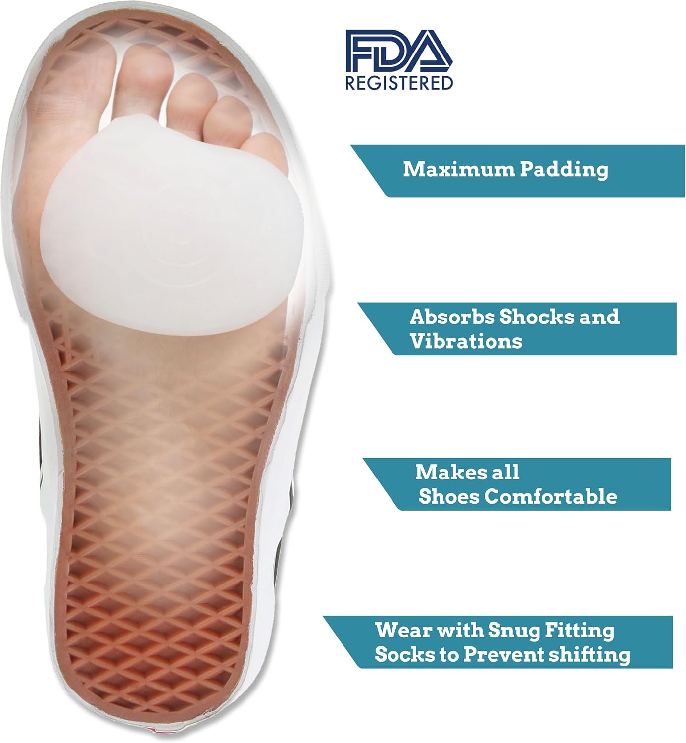DR JK Ball of foot cushions - 2 pairs metatarsal pads for instant pain relief: Health & Personal Care