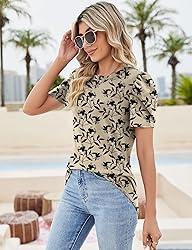 Ivicoer Tops for Women Petite Tops Short Sleeve